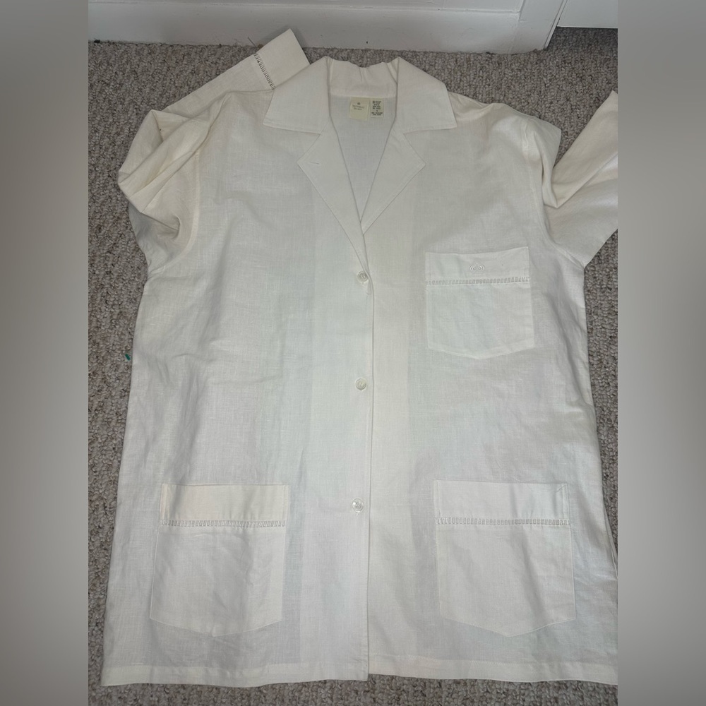Victoria's Secret Vintage Gold label white Cotton-Linen Blend Set size M - Picture 7 of 10